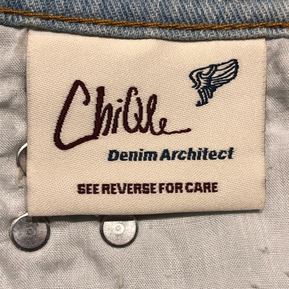 Chiqle Denim Leopard Print Patch and Studded Distressed Blue Jean Shorts - Picture 15 of 16